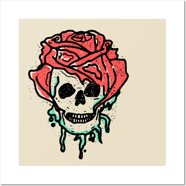 Skull Rose Wall Art by maddude